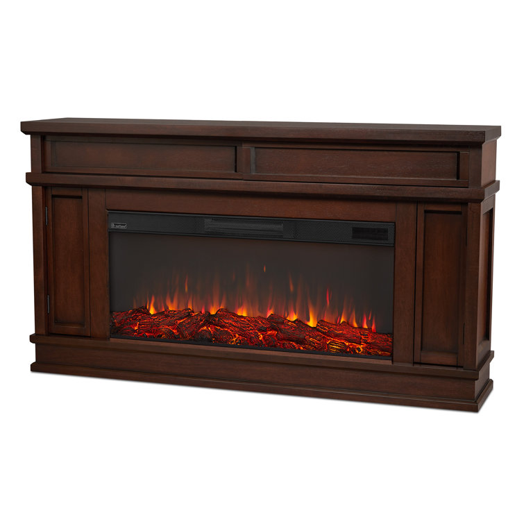 Torrey Dark Walnut 60" Infrared Electric Fireplace with Storage