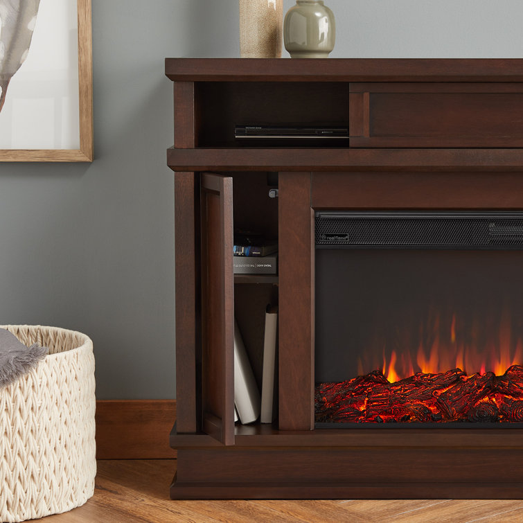 Torrey Dark Walnut 60" Infrared Electric Fireplace with Storage