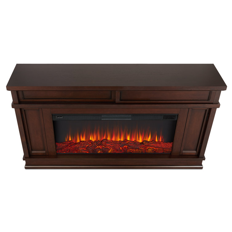 Torrey Dark Walnut 60" Infrared Electric Fireplace with Storage