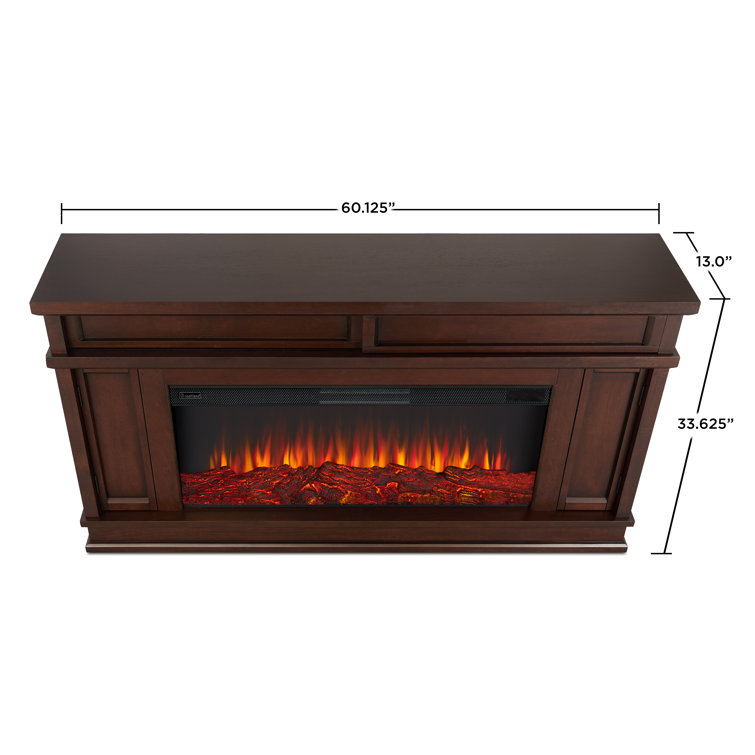 Torrey Dark Walnut 60" Infrared Electric Fireplace with Storage