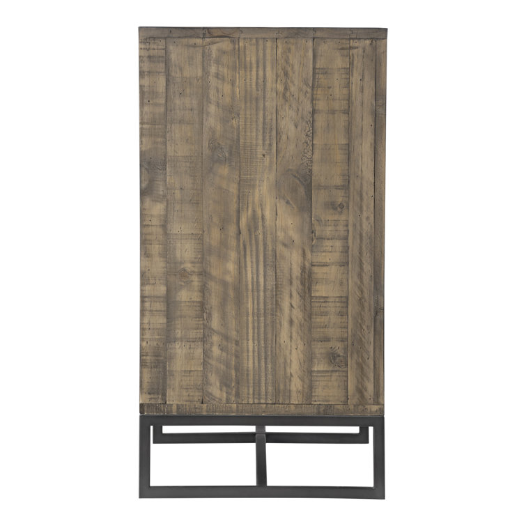 Elena 63'' Light Brown Solid Pine 6-Drawer Rustic Dresser