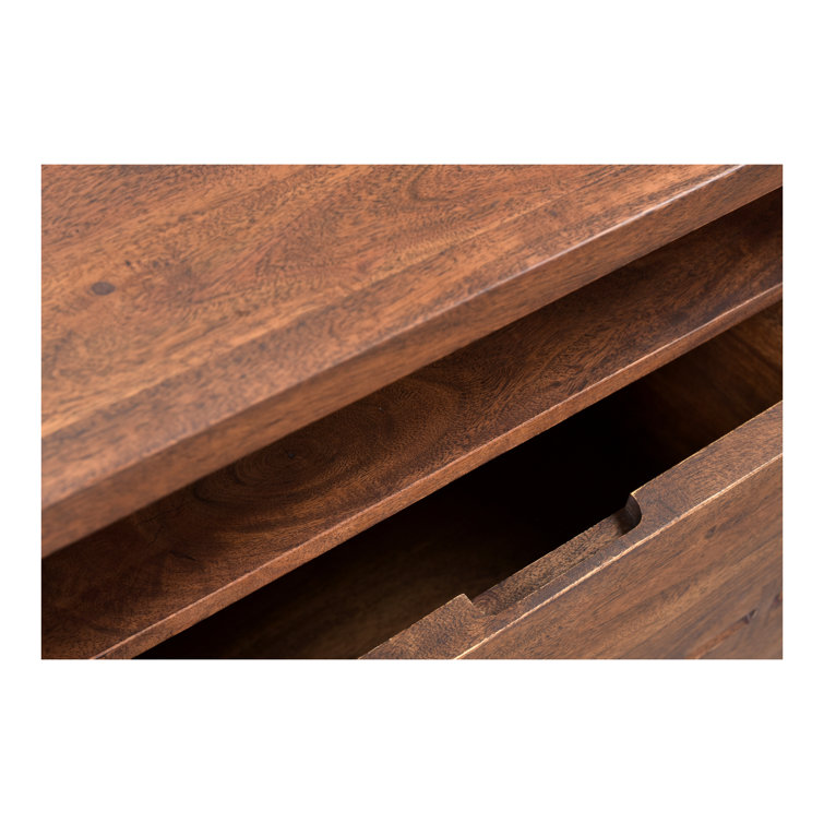 Rustic Brown Mango Wood 26" Nightstand with Iron Base