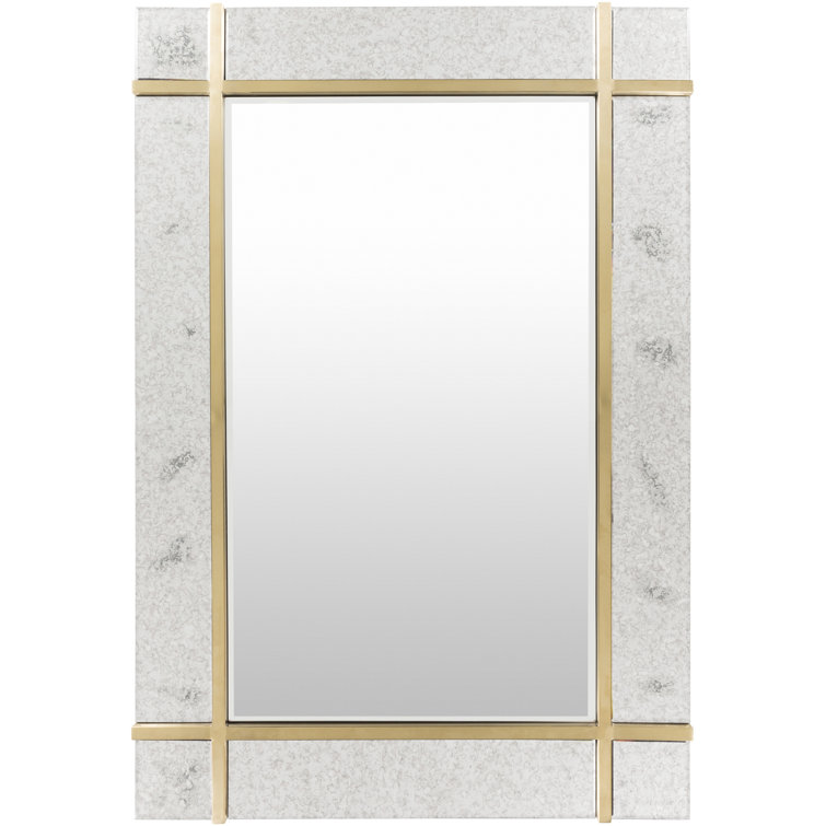 Sadler Gold Beveled Rectangular Wood Wall Mirror