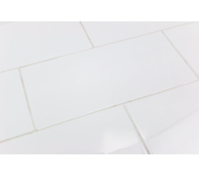 Essential 8" x 16" White Polished Ceramic Wall Tile