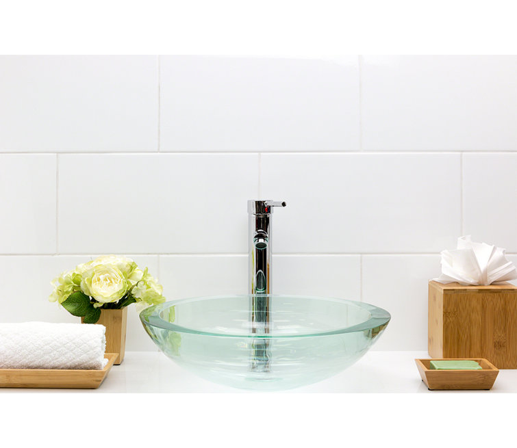 Essential 8" x 16" White Polished Ceramic Wall Tile