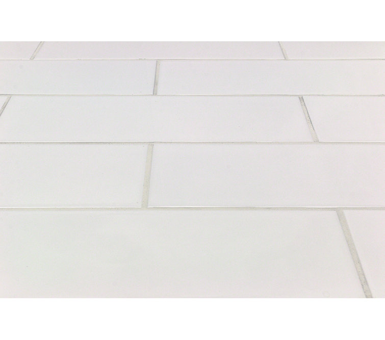 Primary White 4" x 12" Polished Ceramic Subway Tile