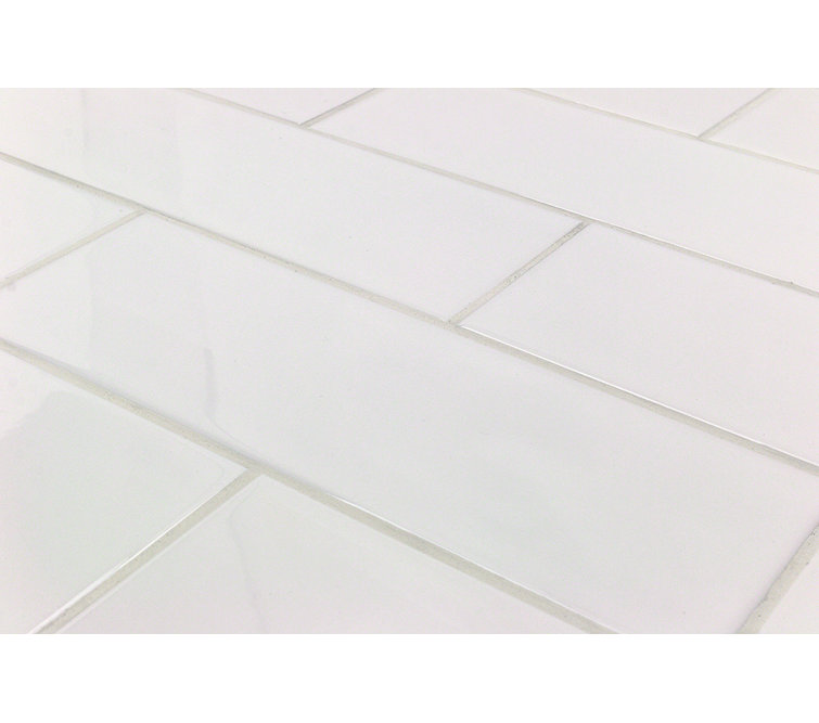 Primary White 4" x 12" Polished Ceramic Subway Tile