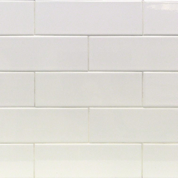 Primary White 4" x 12" Polished Ceramic Subway Tile