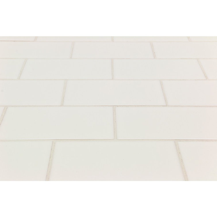 Essential White Matte Ceramic Subway Wall Tile 3" x 6"