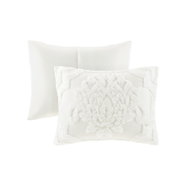 Viola Taupe Full/Queen Cotton Chenille Damask Duvet Set