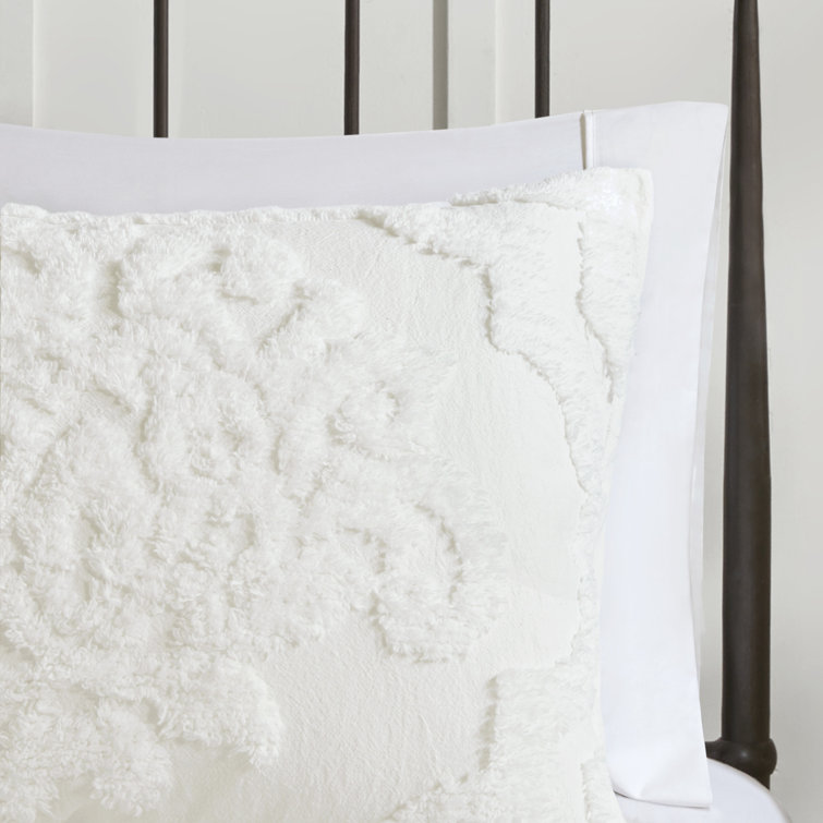 Viola Taupe Full/Queen Cotton Chenille Damask Duvet Set