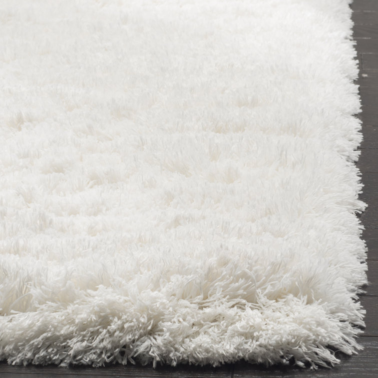 Snow White Solid Shag Rectangular Easy-Care Rug, 3' 3" x 5' 3"