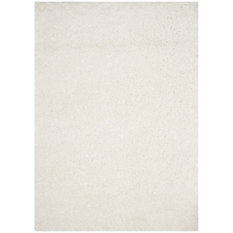 Snow White Solid Shag Rectangular Easy-Care Rug, 3' 3" x 5' 3"