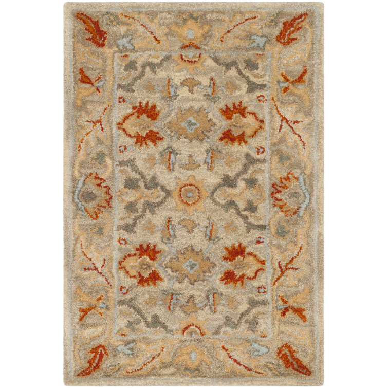 Antiquity Beige and Gray Wool Tufted Area Rug