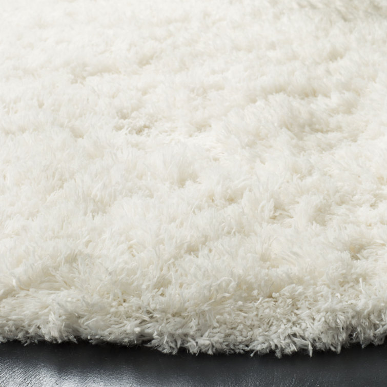 Snow White Solid Shag Rectangular Easy-Care Rug, 3' 3" x 5' 3"