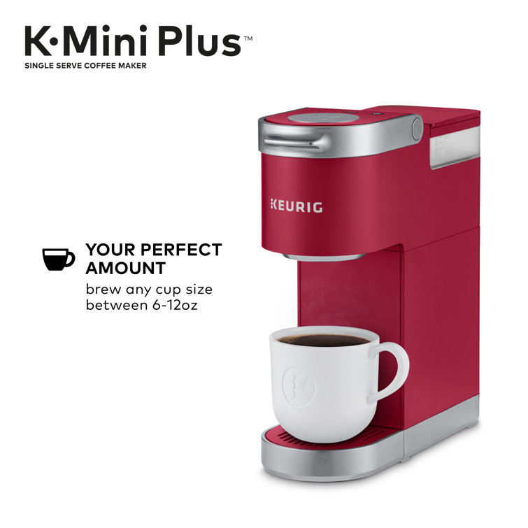 Cardinal Red Compact Single Serve Coffee Maker with Silver Accents