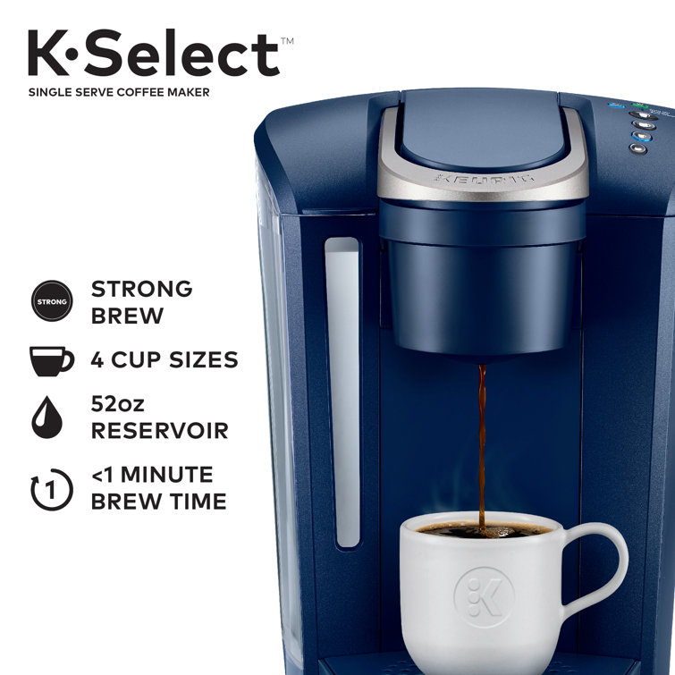 Matte Navy Programmable Single-Serve Pod Coffee Maker with Strength Selector