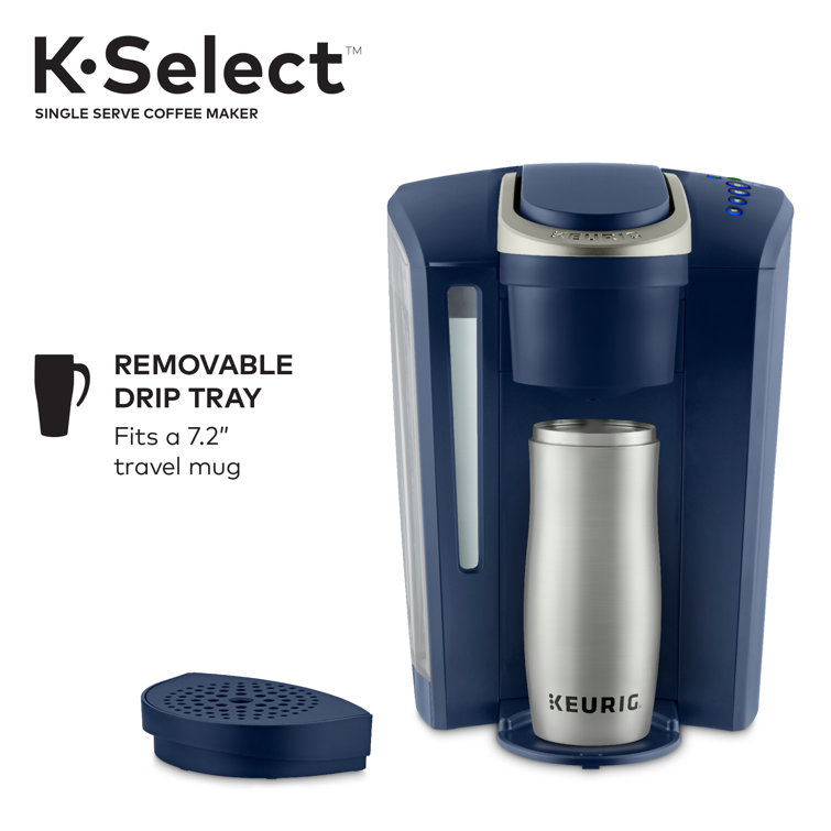 Matte Navy Programmable Single-Serve Pod Coffee Maker with Strength Selector