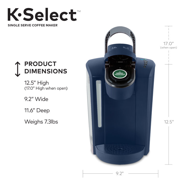Matte Navy Programmable Single-Serve Pod Coffee Maker with Strength Selector