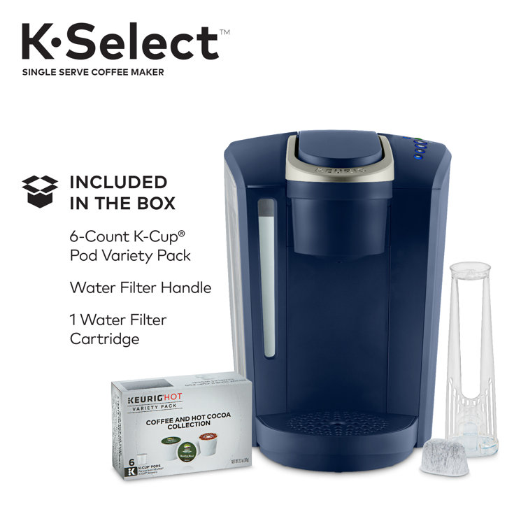 Matte Navy Programmable Single-Serve Pod Coffee Maker with Strength Selector