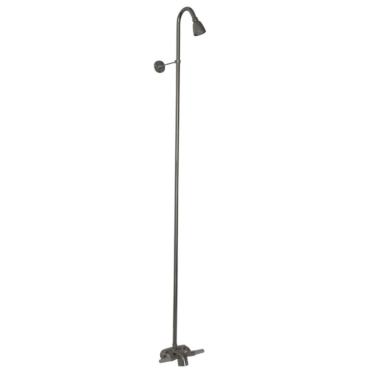 Polished Chrome Wall Mounted Clawfoot Tub Faucet with Diverter