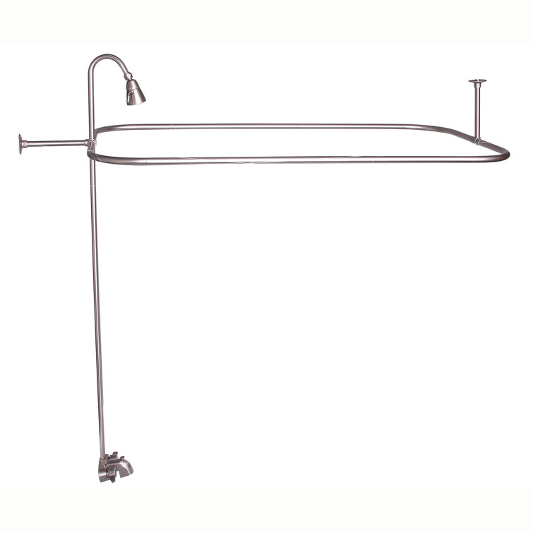 Polished Nickel Wall Mounted 2-Handle Clawfoot Tub Faucet