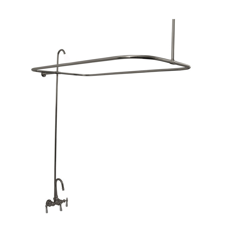 Chrome Ceiling and Wall Mounted Shower Unit with Porcelain Handles