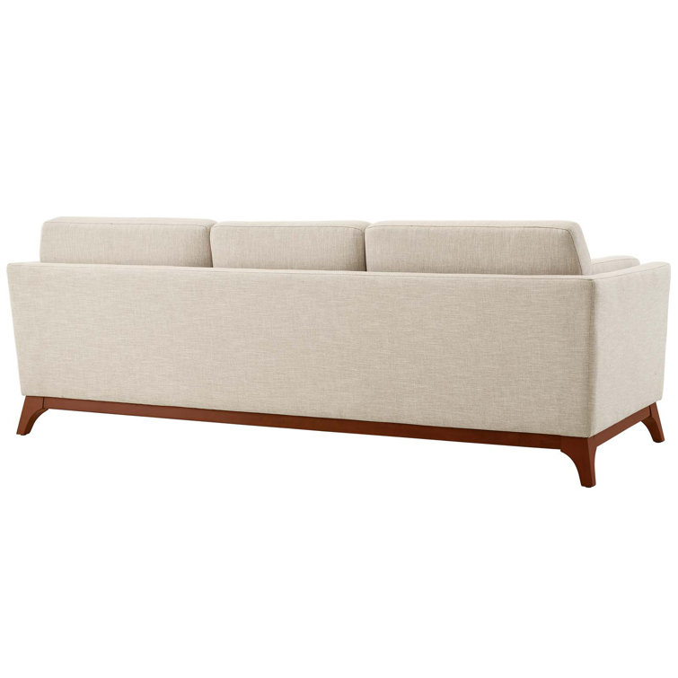 Chance Beige Fabric Sofa with Flared Arms and Removable Cushions