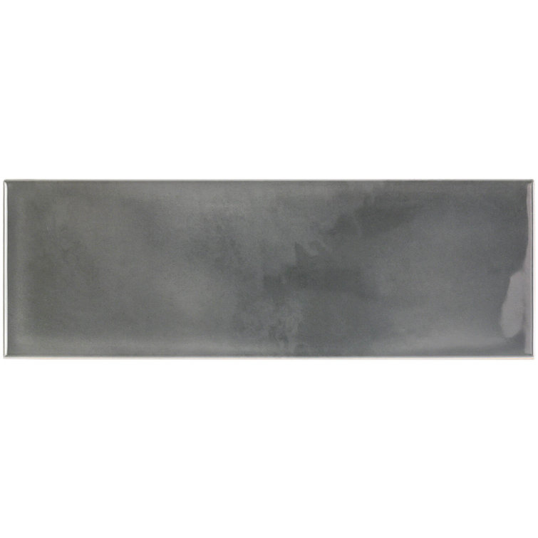 Gray Glossy Ceramic Subway Wall Tile 4" x 12"