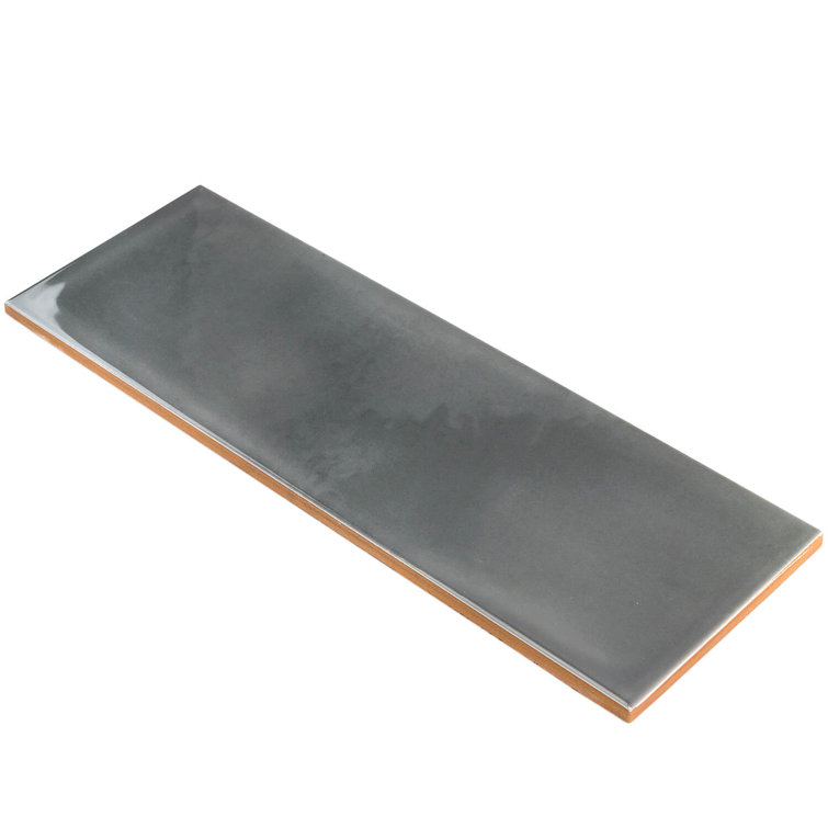 Gray Glossy Ceramic Subway Wall Tile 4" x 12"