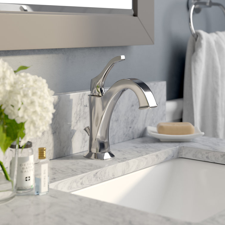 Arlo Chrome Single Handle Brass Bathroom Faucet with Lift Rod Drain