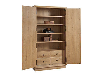 Los Altos Brown Radial Pattern Wardrobe Armoire