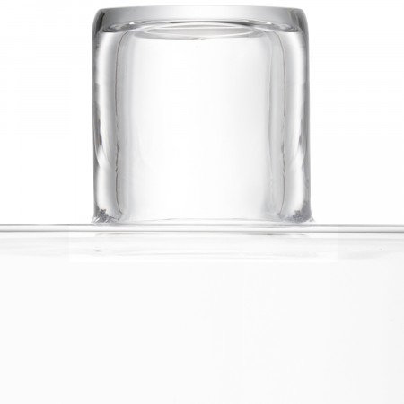 Contemporary Clear Glass Round Cake Stand with Handmade Ash Base