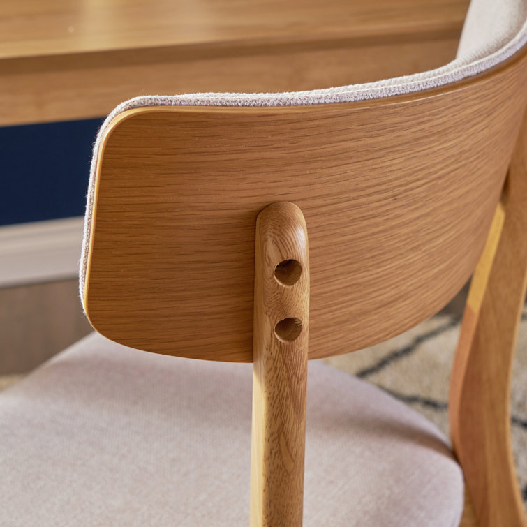 Mint Upholstered Side Chair with Natural Walnut Frame, Set of 2