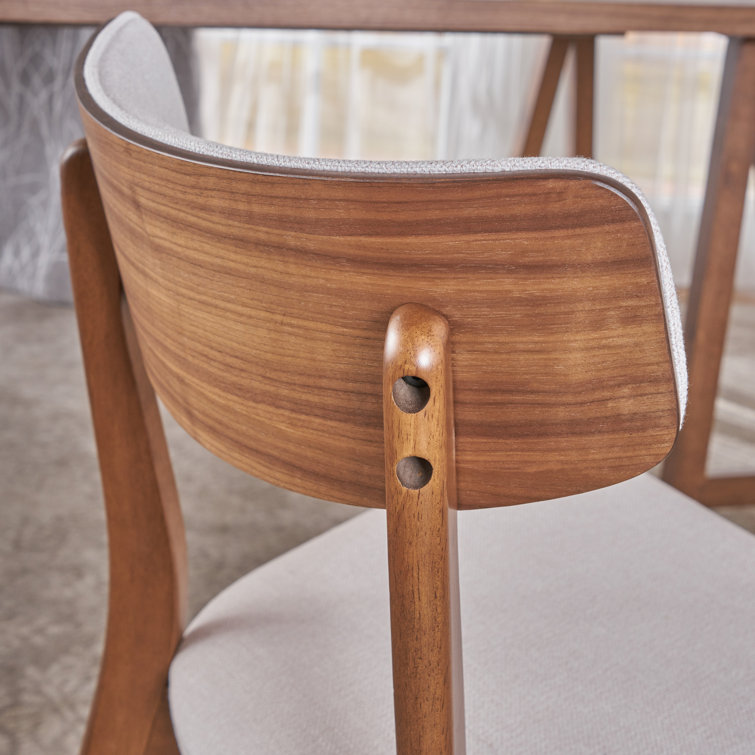 Mint Upholstered Side Chair with Natural Walnut Frame, Set of 2