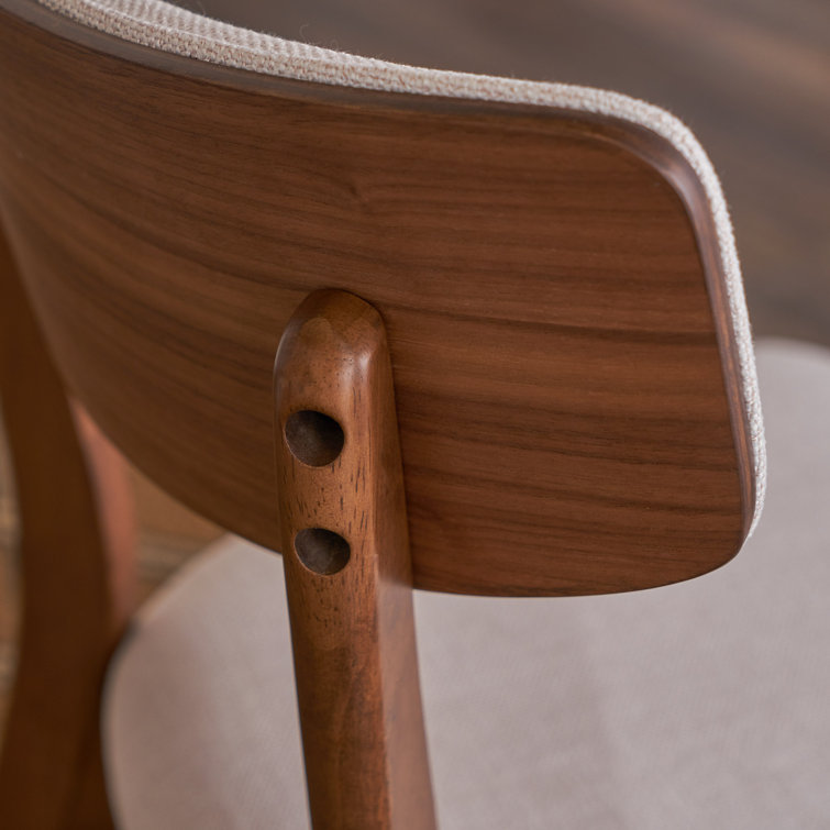 Mint Upholstered Side Chair with Natural Walnut Frame, Set of 2