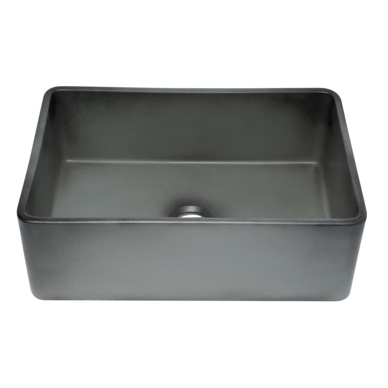 30'' Concrete Gray Fireclay Farmhouse Kitchen Sink