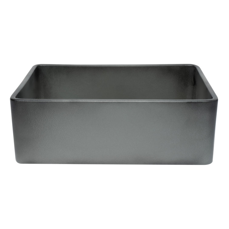 30'' Concrete Gray Fireclay Farmhouse Kitchen Sink