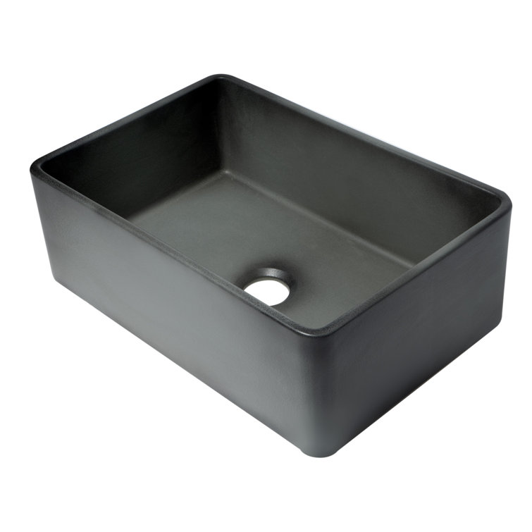 30'' Concrete Gray Fireclay Farmhouse Kitchen Sink