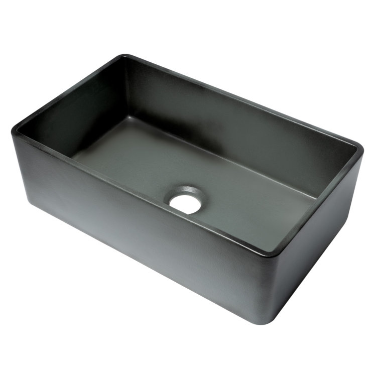 33'' Gray Matte Fireclay Farmhouse Kitchen Sink