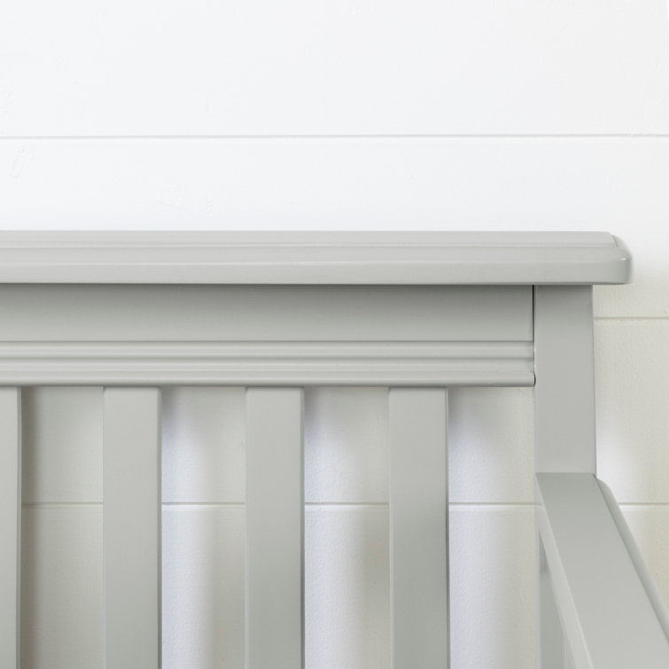 Soft Gray 2-in-1 Convertible Baby Crib with Toddler Rail
