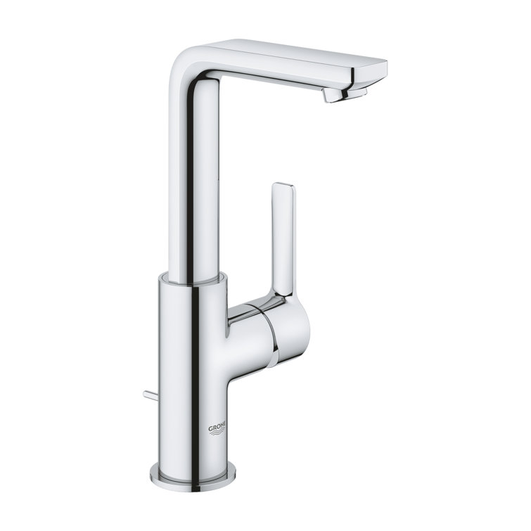 Chrome Single Hole Modern Bathroom Faucet with Drain Assembly