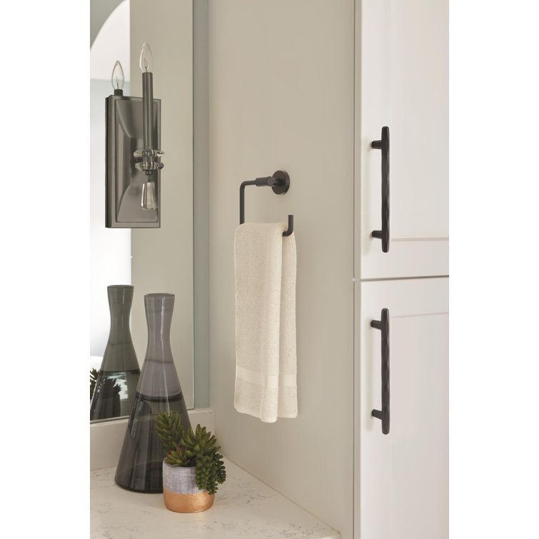 Matte Black Modern Wall Mounted Towel Ring