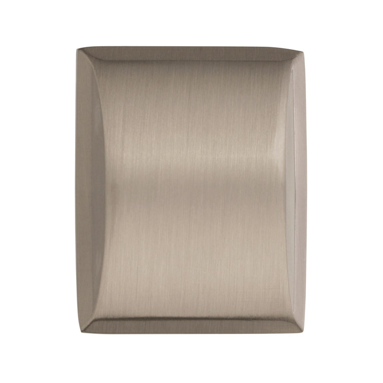 Satin Nickel Rectangular Cabinet Knob with Mounting Hardware