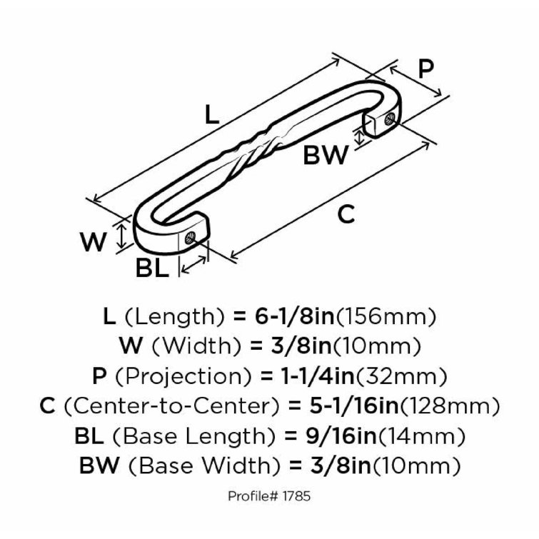 Satin Nickel 5 1/16" Center to Center Arch Cabinet Pull