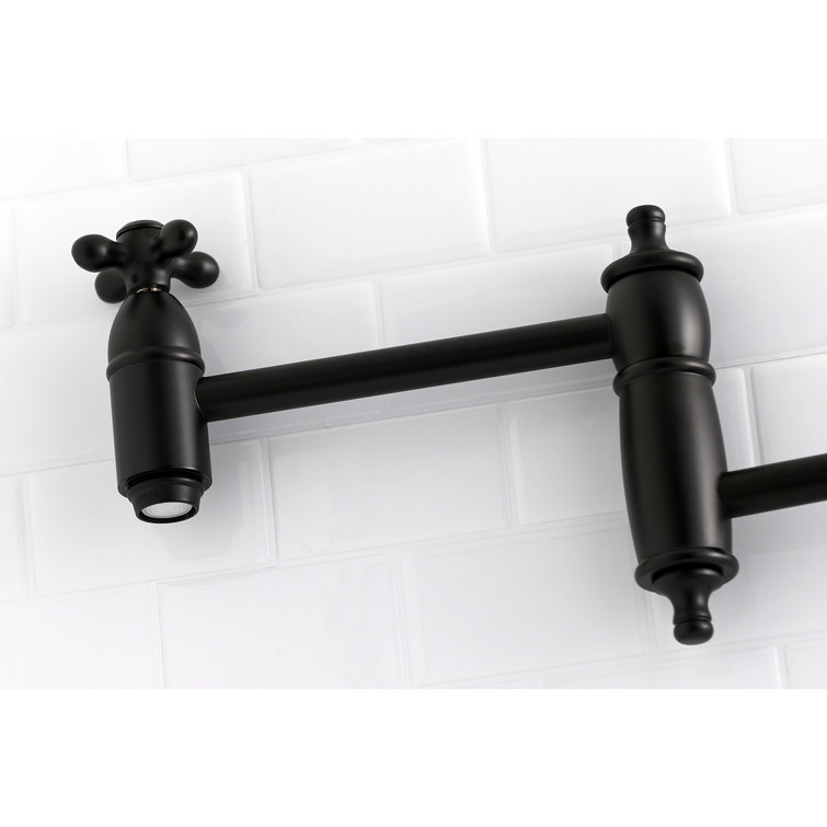 Matte Black Brass Wall Mount Pot Filler Faucet