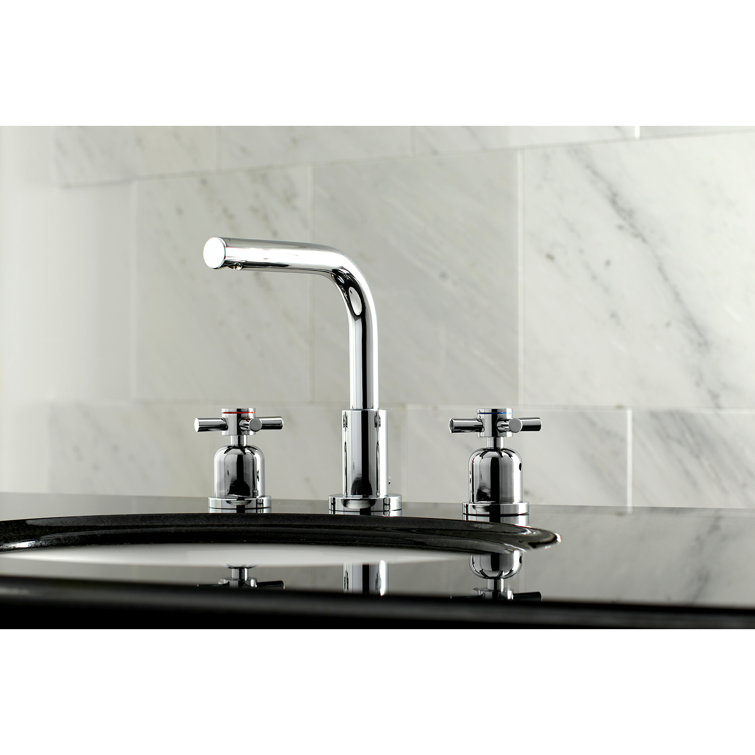 Concord 8" Chrome Widespread Bathroom Faucet with Brass Pop-Up