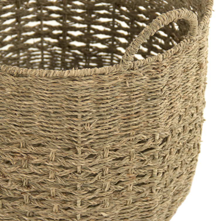 Cottage Charm Round Seagrass Storage Basket 15x15x15