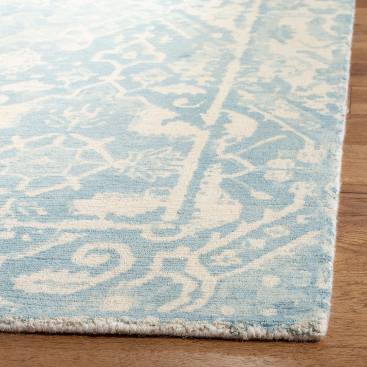 Ivory Hand-Tufted Reversible Wool Rectangular Area Rug 3' x 5'