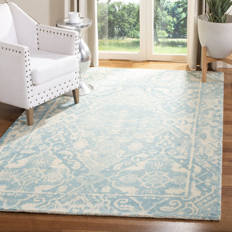 Ivory Hand-Tufted Reversible Wool Rectangular Area Rug 3' x 5'